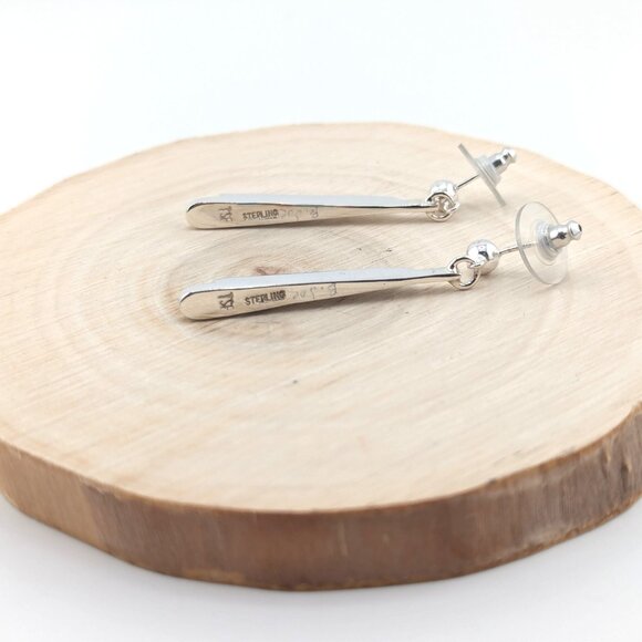 Handcrafted Navajo Sterling Silver Multi Stone Inlay Drop Earrings Jewelry ** - Picture 10 of 10
